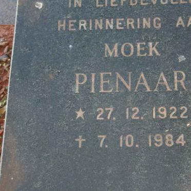 PIENAAR Moek 1922-1984