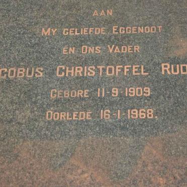 RUDOLPH Jacobus Christoffel 1908-1968 &amp; Maria Magdalena Johanna MARÉ 1913-2004