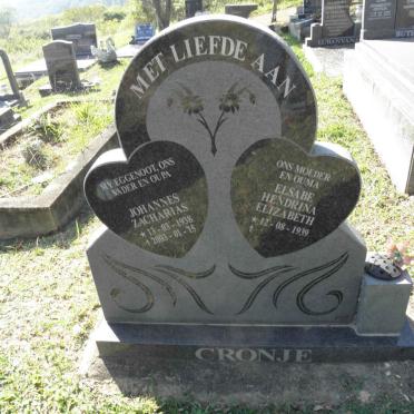 CRONJE Johannes Zacharias 1938-2003 &amp; Elsabe Hendrina Elizabeth 1939-