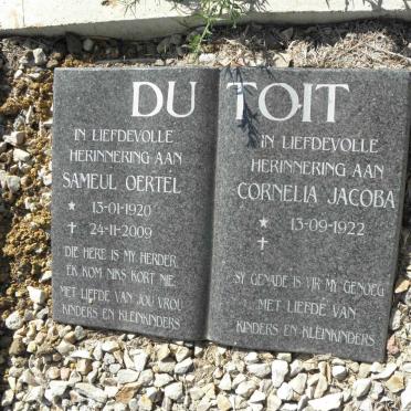 TOIT Sameul Oertel, du 1920-2009 &amp; Cornelia Jacoba 1922-