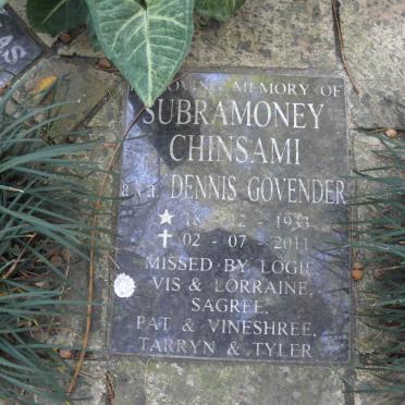 SUBRAMONEY Chinsami 1933-2011