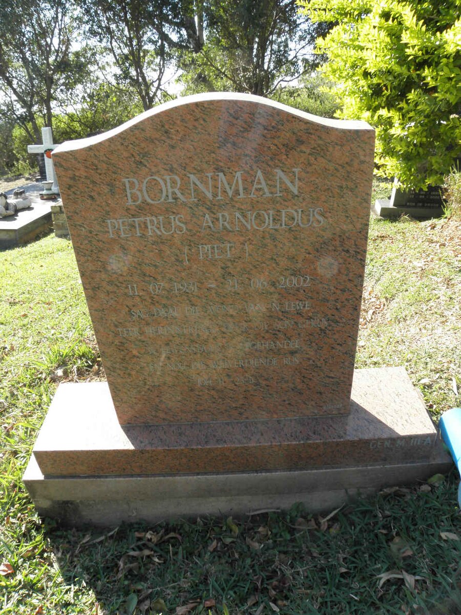 BORNMAN Petrus Arnoldus 1931-2002