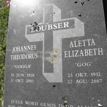 LOUBSER Johannes Theodorus 1928-2003 &amp; Aletta Elizabeth 1932-2007
