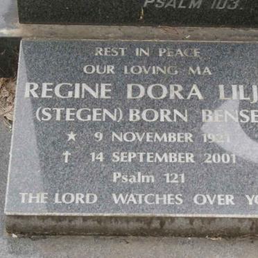 LILJE Regine Dora nee BENSE 1921-2001