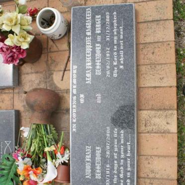 TESSENDORFF Anton Franz 1916-2008 &amp; Alma Phillipine Magdalene 1917-2005