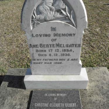 MELSATER Ane-Berte 1854-1936 :: GILBERT Christine Elizabeth nee MELSATER 1898-1995