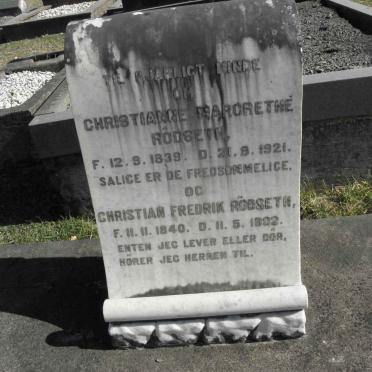 RODSETH Christian Fredrik 1840-1932 &amp; Christianne Margrethe 1839-1921