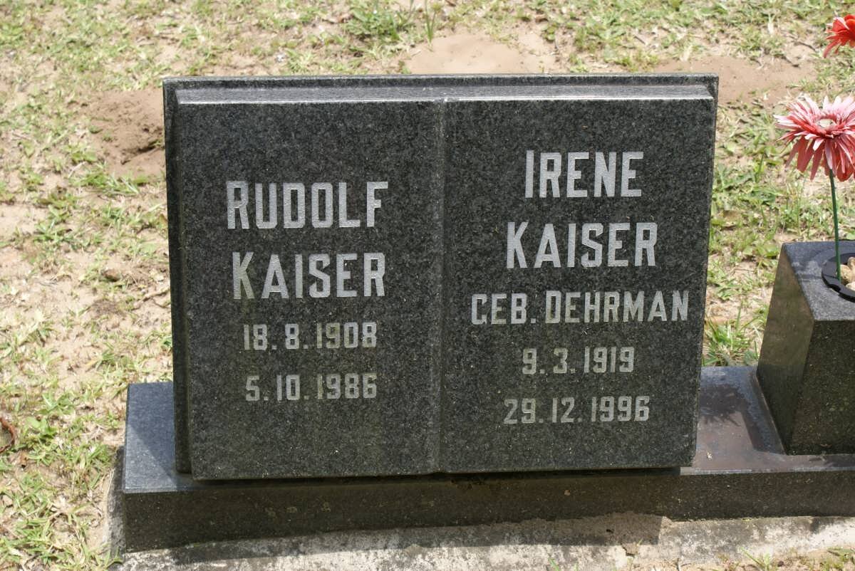 KAISER Rudolf 1908-1986 &amp; Irene DEHRMAN 1919-1996