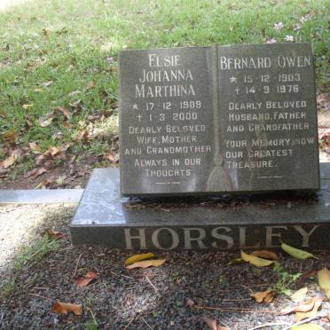 HORSLEY Bernard Owen 1903-1976 &amp; Elsie Johanna Marthina 1909-2000 