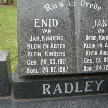RADLEY Jan 1913-1993 &amp; Enid 1917-1987