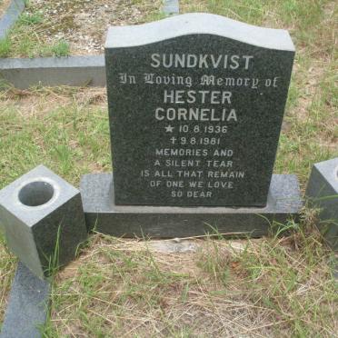 SUNDKVIST Hester Cornelia 1936-1981