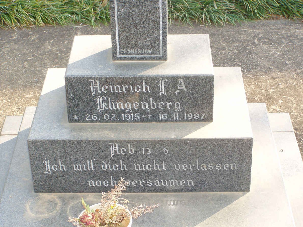 KLINGENBERG Heinrich F.A. 1915-1987