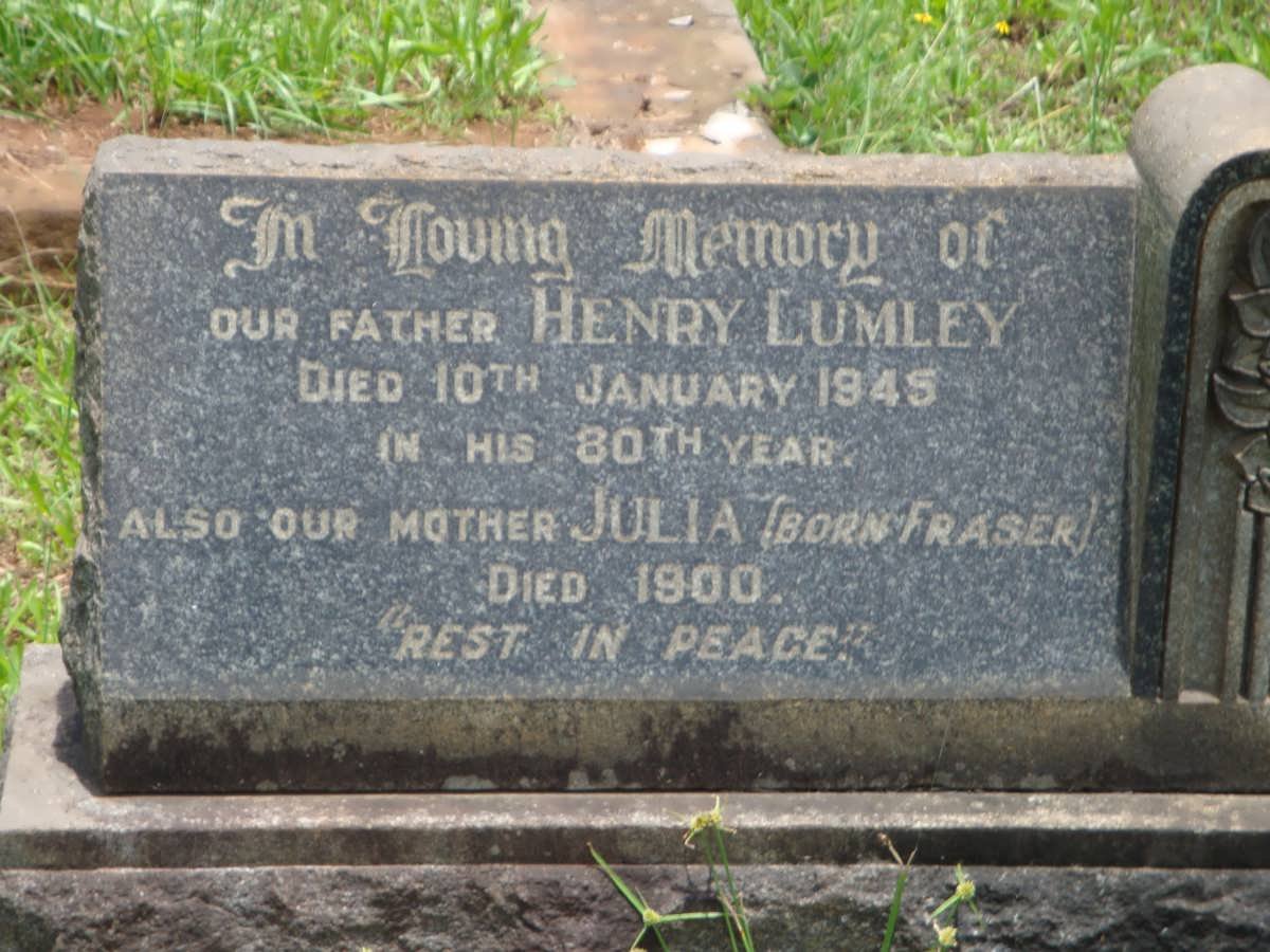 LUMLEY Henry -1945 &amp; Juila FRAZER -1900