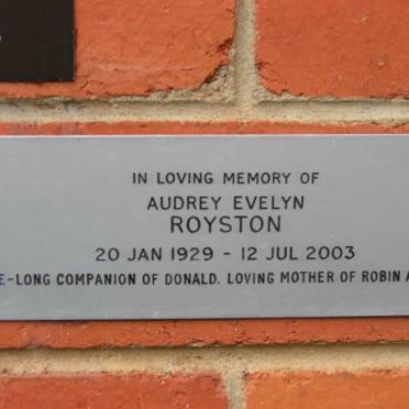 ROYSTON Audrey Evelyn 1929-2003