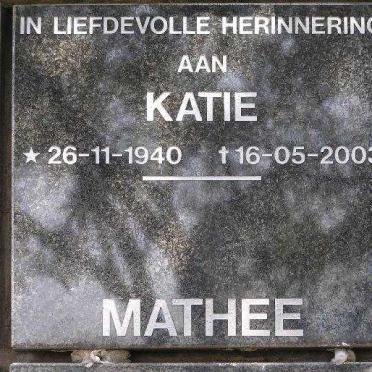 MATHEE Katie 1940-2003