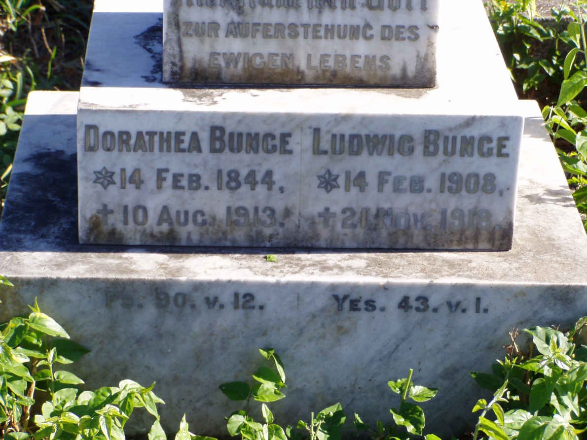 BUNGE Dorathea 1844-1913 :: BUNGE Ludwig 1908-1918