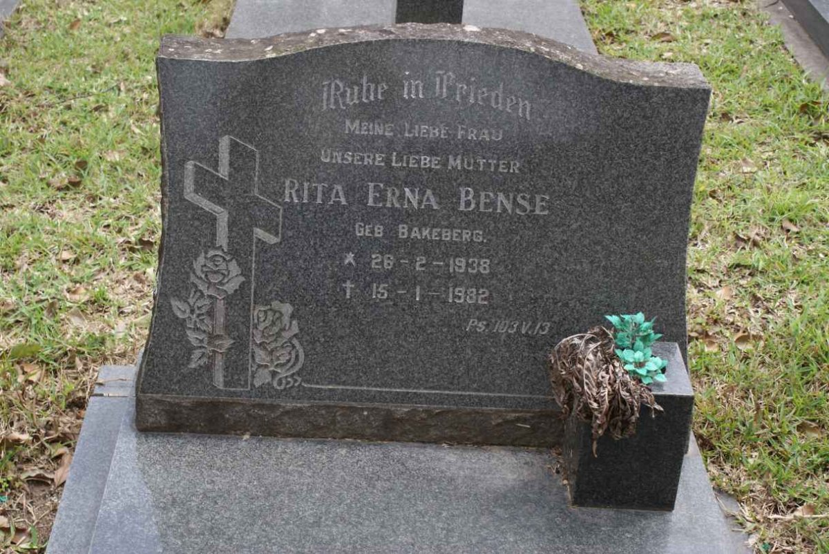 BENSE Rita Erna nee BAKEBERG 1938-1982