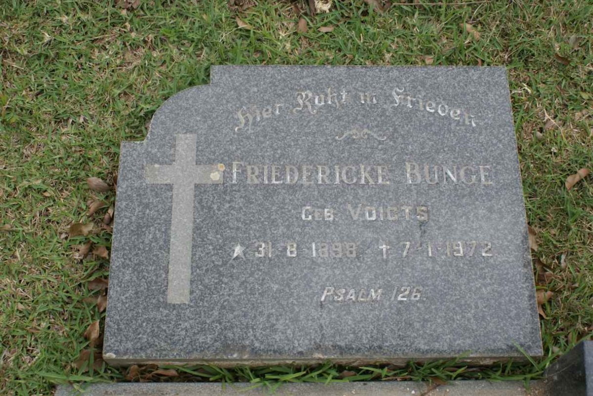 BUNGE Friedericke nee VOIGTS 1898-1972