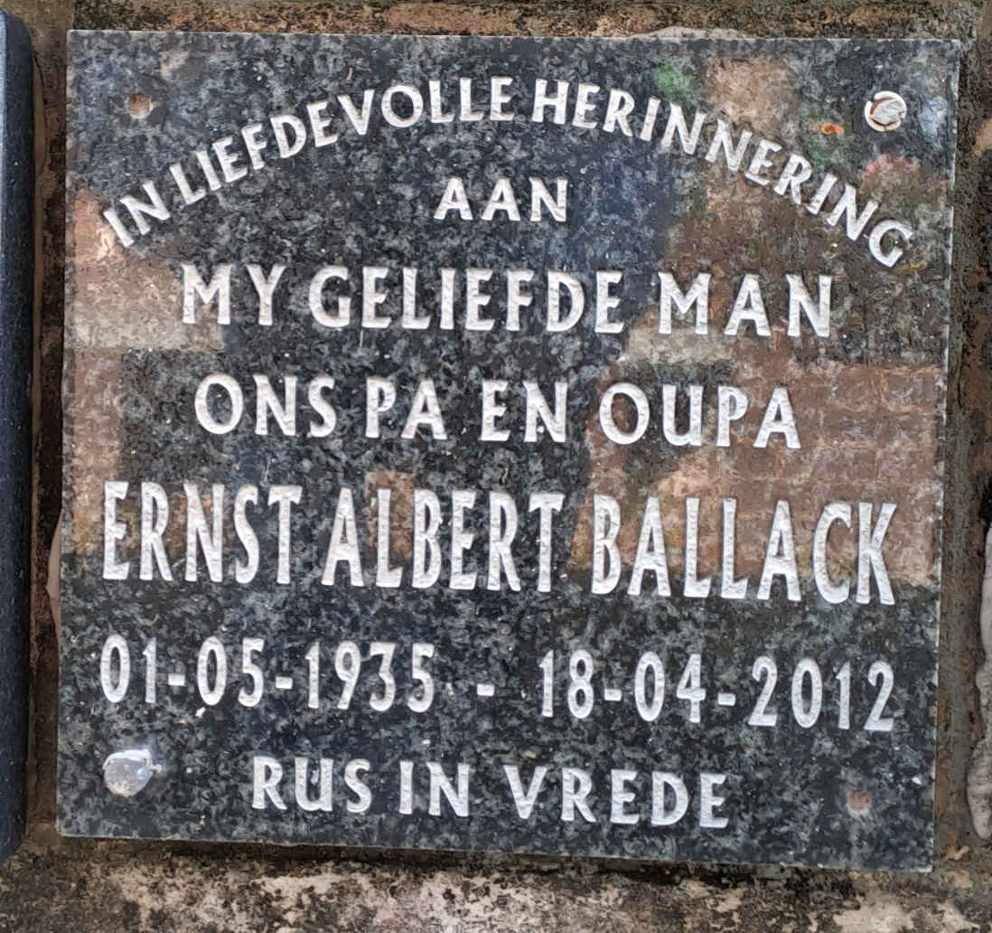 BALLACK Ernst Albert 1935-2012