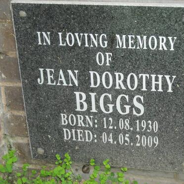 BIGGS Jean Dorothy 1930-2009