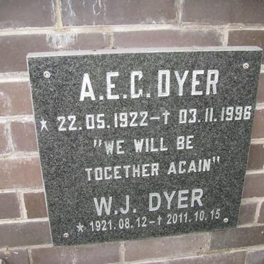 DYER W.J. 1921-2011 &amp; A.E.G. 1922-1996