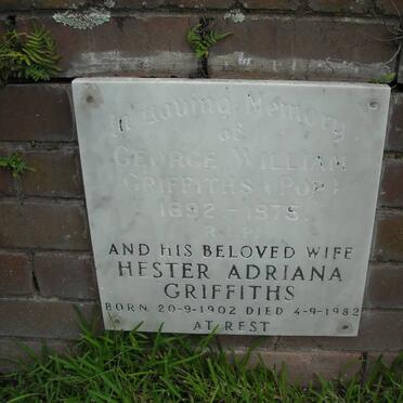 GRIFFITHS George William 1892-1975 &amp; Hester Adriana 1902-1982
