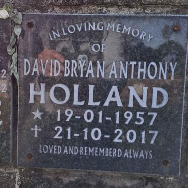 HOLLAND David Bryan Anthony 1957-2017