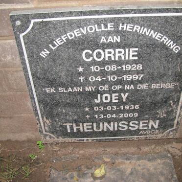 THEUNISSEN Corrie 1928-1997 &amp; Joey 1936-2009