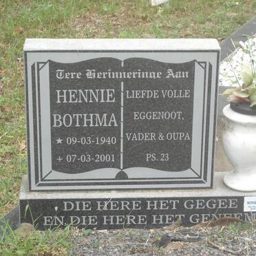BOTHMA Hennie 1940-2001