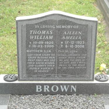 BROWN Thomas William 1920-2000 &amp; Aileen Amelia 1923-2006