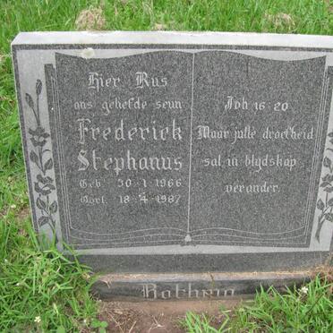 BOTHMA Frederick Stephanus 1966-1987