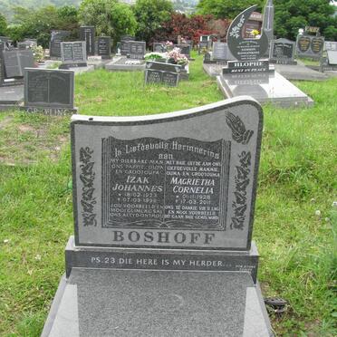 BOSHOFF Izak Johannes 1923-1996 &amp; Magrietha Cornelia 1928-2011