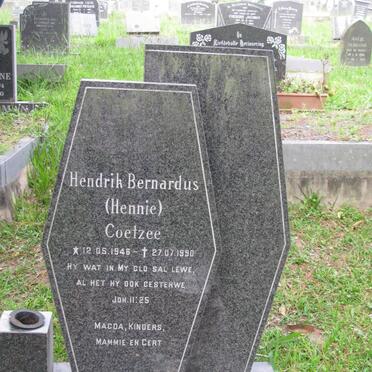 COETZEE Hendrik Bernardus 1945-1990