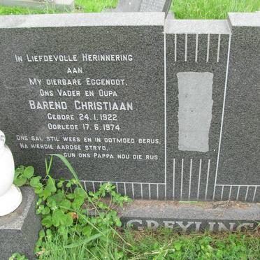 GREYLING Barend Christiaan 1922-1974