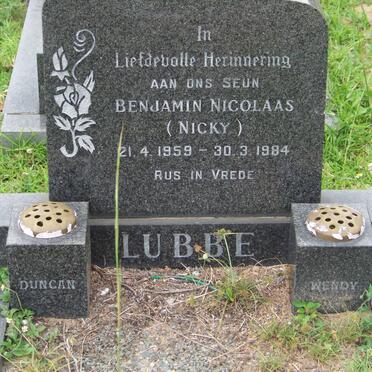 LUBBE Benjamin Nicolaas 1959-1984