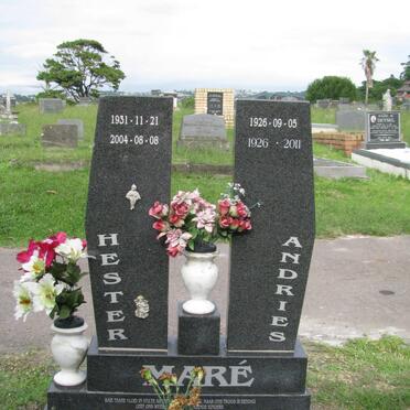 MARE Andries 1926-2011 &amp; Hester 1931-2004