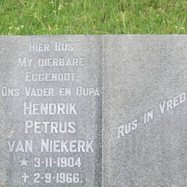 NIEKERK Hendrik Petrus, van 1904-1966
