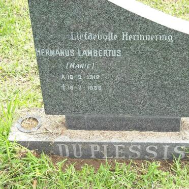 PLESSIS Hermanus Lambertus, du 1912-1986