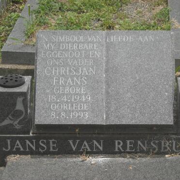 RENSBURG Chrisjan Frans, Janse van 1949-1993