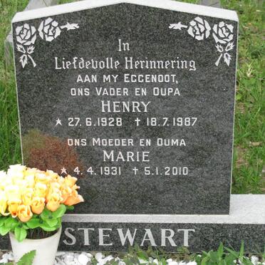 STEWART Henry 1928-1987 &amp; Marie 1931-2010