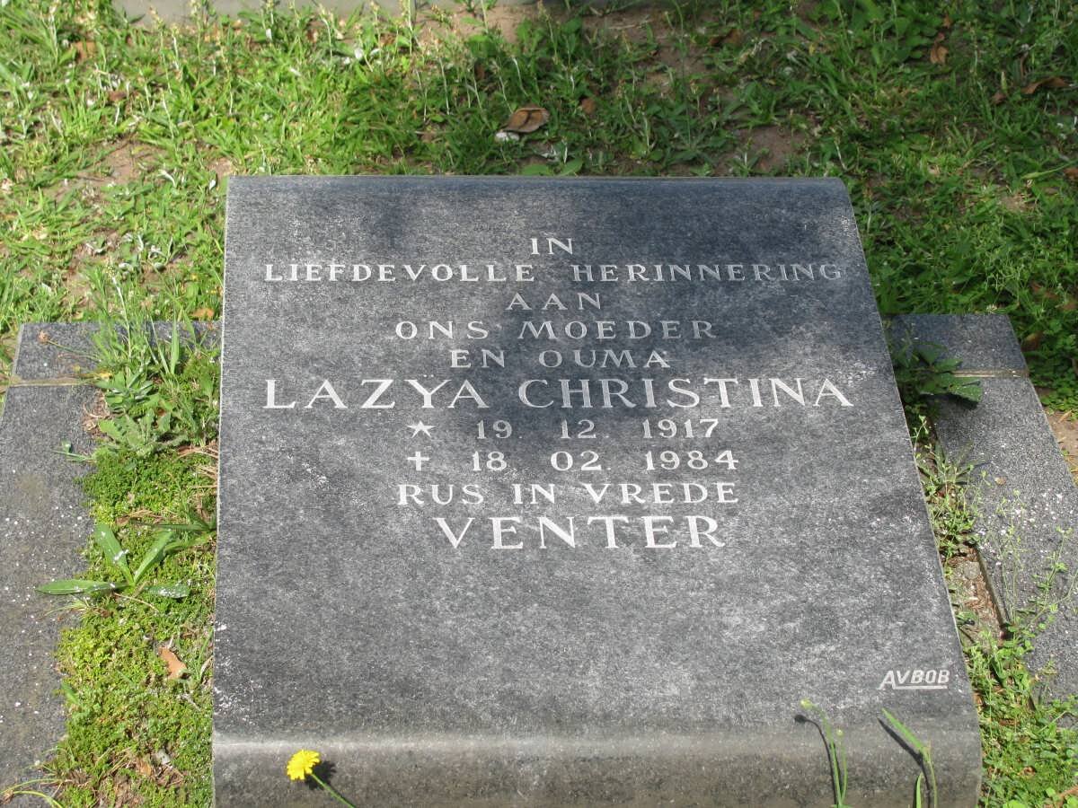 VENTER Lazya Christina 1917-1984