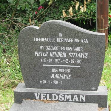 VELDSMAN Pieter Hendrik Stefanus 1947-2001 &amp; Marianne 1960-