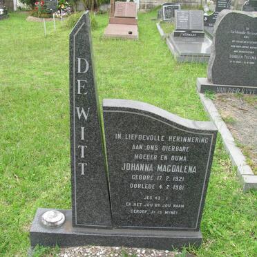 WITT Johanna Magdalena, de 1921-1981