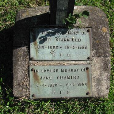 STANSFELD Eric 1892-1959 :: CUMMING Jane 1870-1954 