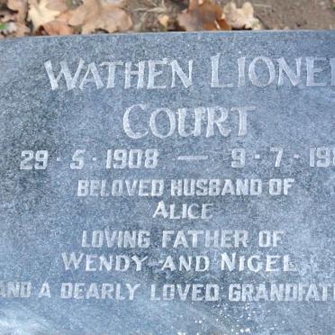 COURT Wathen Lionel 1908-1988