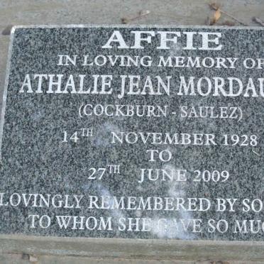 MORDAUNT Athalie Jean nee COCKBURN-SAULEZ 1928-2009