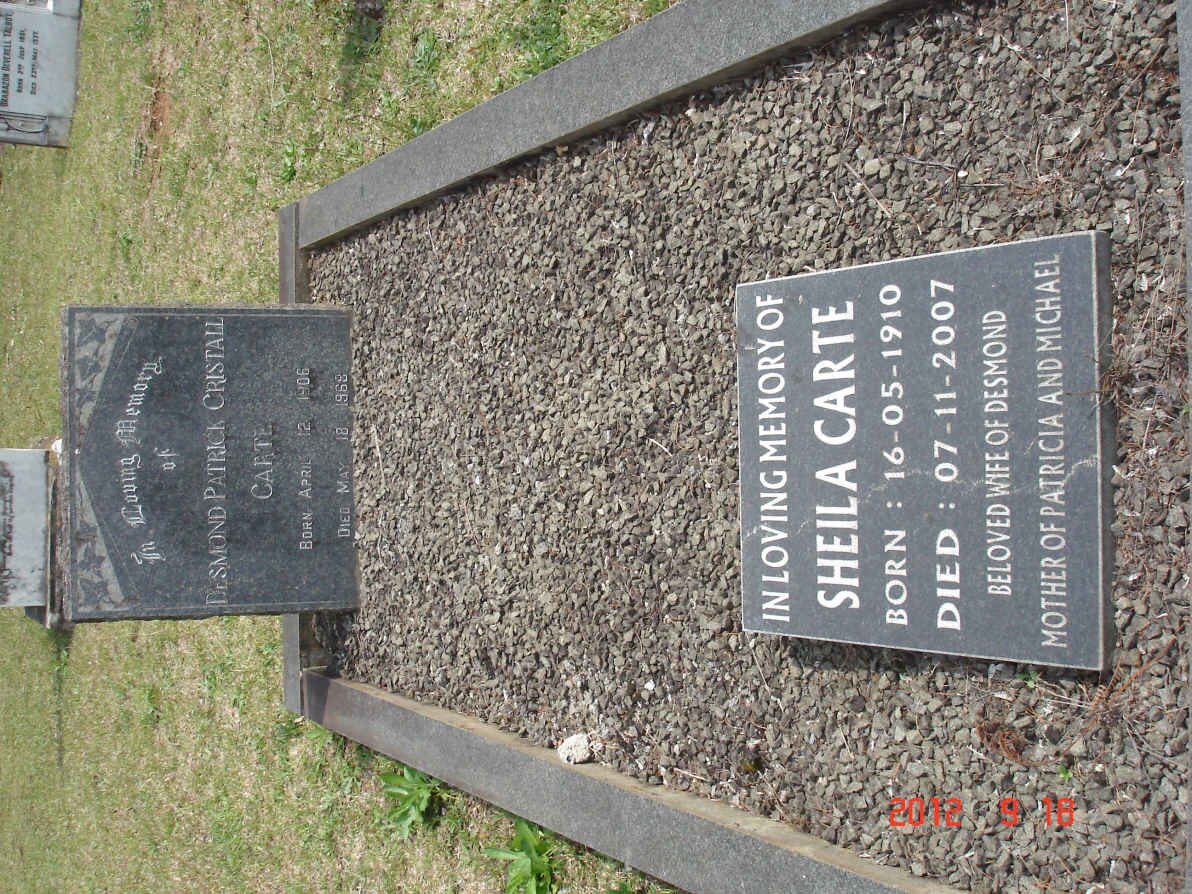 CARTE Desmond Patrick Cristall 1906-1968 &amp; Sheila 1910-2007