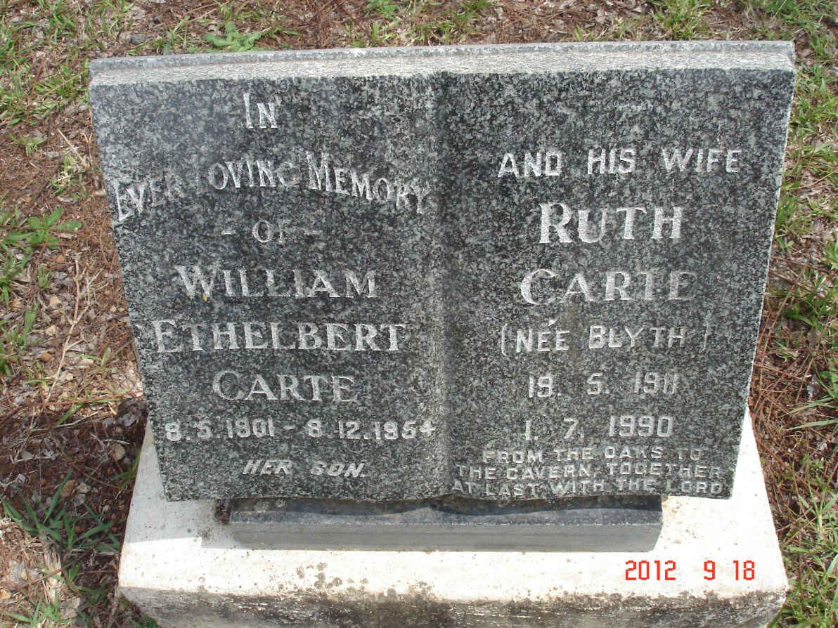 CARTE William Ethelbert 1901-1954 &amp; Ruth BLYTH 1911-1990