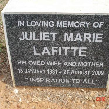 LAFITTE Juliet Marie 1931-2009