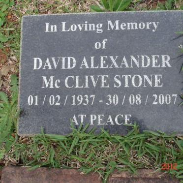 STONE David Alexander McClive 1937-2007